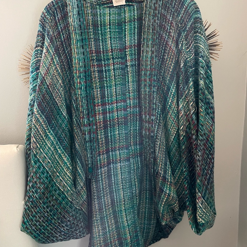 Free People Blue Multi Color Shawl